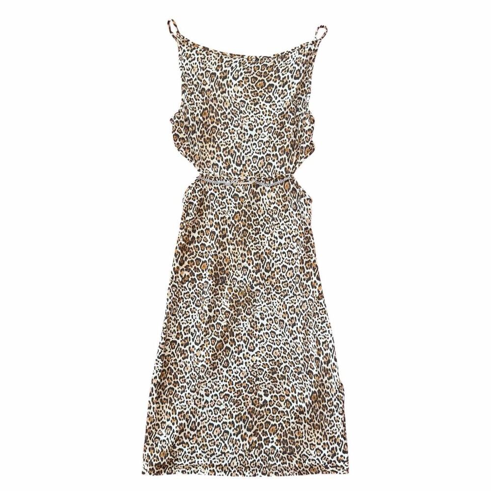Dsquared2 AW2023 Leopard Print Side Cutout Sleeveless Dress